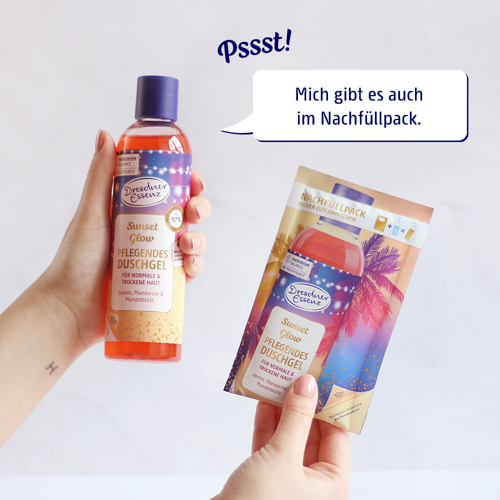 Duschgel Sunset Glow mit Nachfüllpack